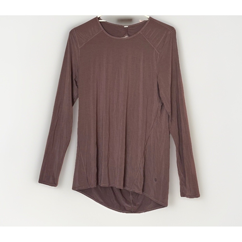 Lululemon Shirt Women Medium Purple Long Sleeve Open Back Relaxed Top Yoga Twist